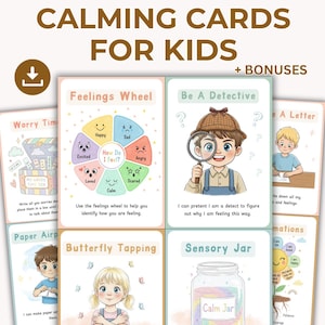 Self Regulation Coping Skill Cards for Kids - Calming Strategy and Wellness. Children Feeling and Emotions. ADHD Support. Printable