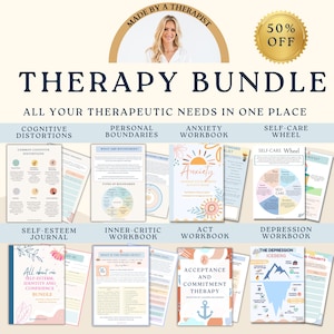 Therapy mega bundle worksheets, counselling tools, psychologist resources, psychoeducation, trauma, depression, anxiety triggers, Dialectics