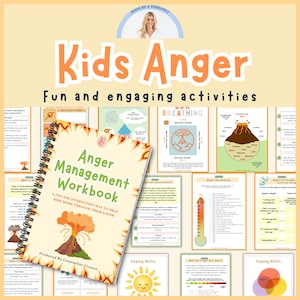 Hojas de trabajo para la fusión de la ira, desencadenantes de la ira, sentimientos de los niños, salud mental de los adolescentes, póster de sentimientos, cuadro de emociones, aprendizaje socioemocional, SEL,