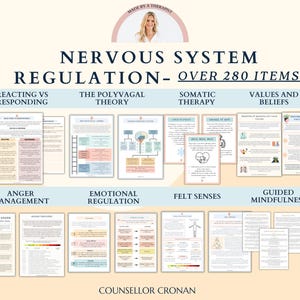 Nervous system regulation Therapy essential workbooks, DBT boundaries, cbt mindset, GAD, anxiety, gratitude, therapy office decor, therapist