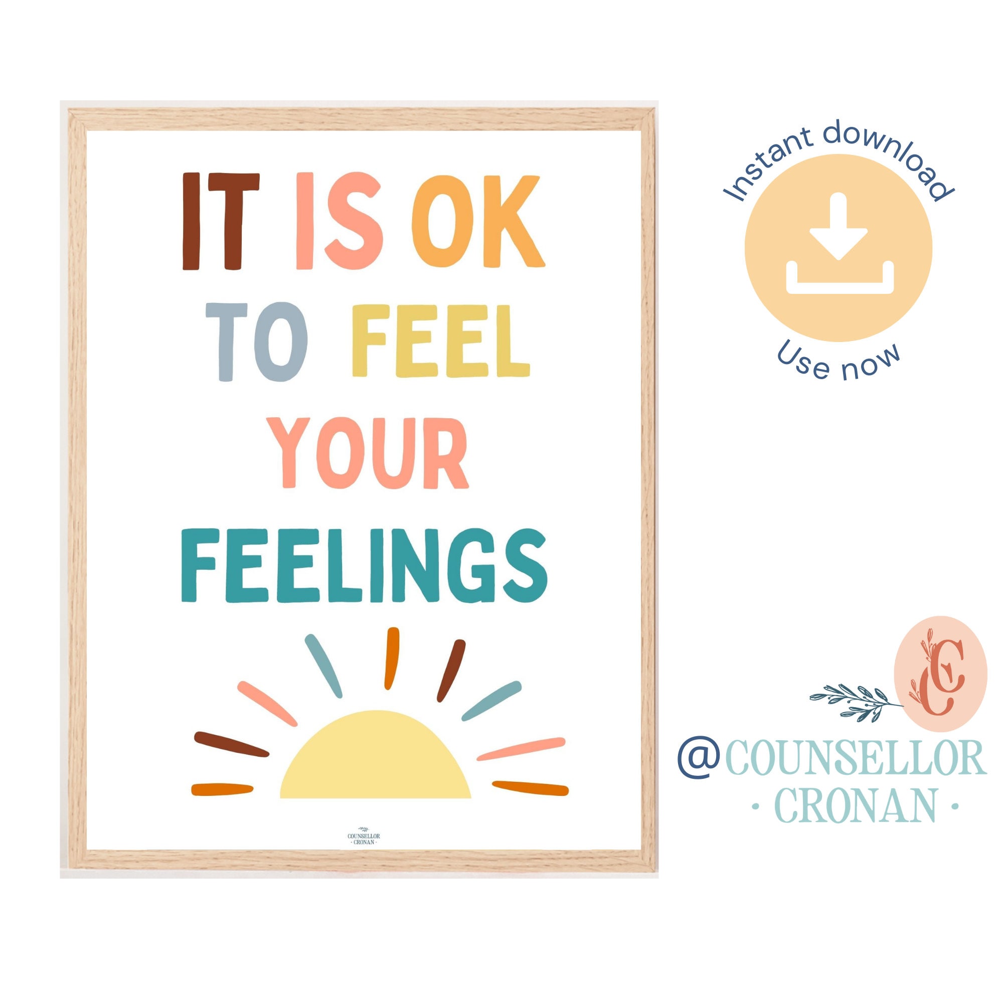 Feeling quote, Kids Emotions print, Feelings poster, classroom