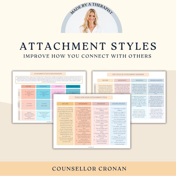 The cycle of attachment styles, secure attachment, parenting tools, mental health resources, management, psychology, therapy worksheets, CBT