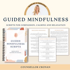 Mindfulnesskaarten met gids, hand-outs voor meditatie met script, inrichting van het therapiekantoor, therapieformulieren, therapiewerkbladen, counselingtools, SEL, CGT
