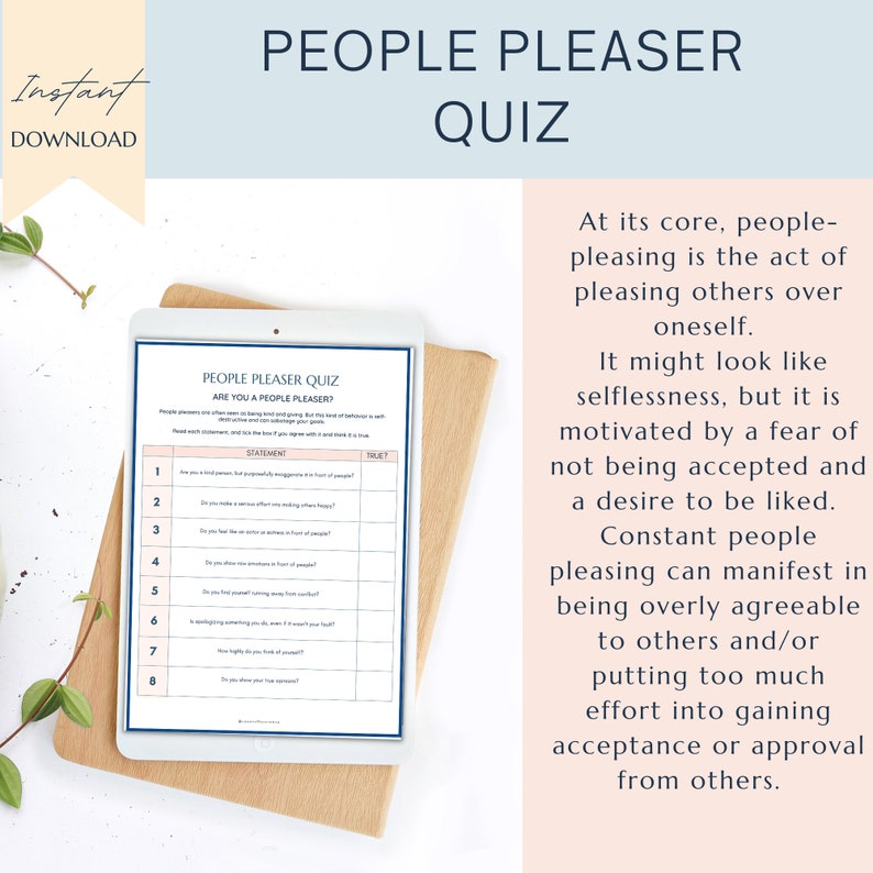 People Pleaser Quiz People Pleasing Perfectionist Inner - Etsy Australia