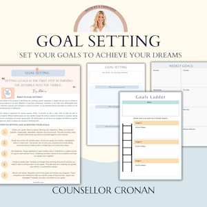 Goal setting worksheet, goal planner, couples therapy, goal tracker, goal journal, goal printable, therapy worksheet, management, therapy
