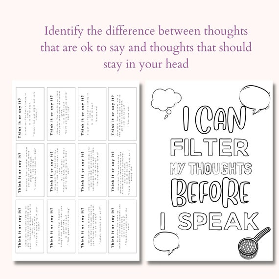 Think It or Say It Worksheets Social Filter Activities - Etsy Finland Think It or Say It Worksheets Social Filter Activities - Etsy Finland