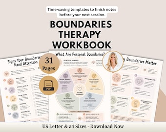 Boundaries workbook, DBT bundle, boundaries worksheets, therapy office decor, therapy tools, DBT skills, DBT therapy, social skills, anxiety