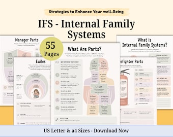 IFS - Internal Family Systems Workbook. IFS Parts Worksheets, Internal Family Systems, Inner Child Healing, Journal, Self Discovery Therapy