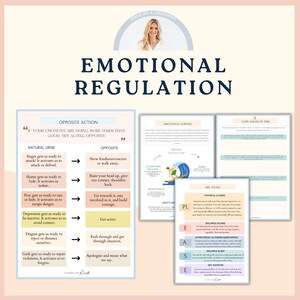 K&ouml;nnte beinhalten: Ein druckbares Arbeitsblatt mit Tipps zur emotionalen Regulierung. Das Arbeitsblatt enth&auml;lt Abschnitte zu "Gegenaktion", "Emotionales Surfen" und "Im Voraus bew&auml;ltigen". Das Arbeitsblatt soll Menschen helfen, ihre Emotionen auf gesunde Weise zu bew&auml;ltigen.