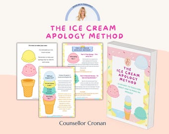 The Ice cream apology method activity for kids and teens. How to make an apology. Social skills. Adhd, Autism. Healthy Communication. Friend