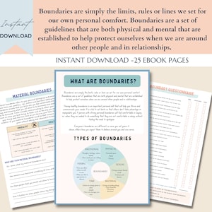 Boundaries Workbook, DBT Bundle, Boundaries Worksheets, Therapy Office