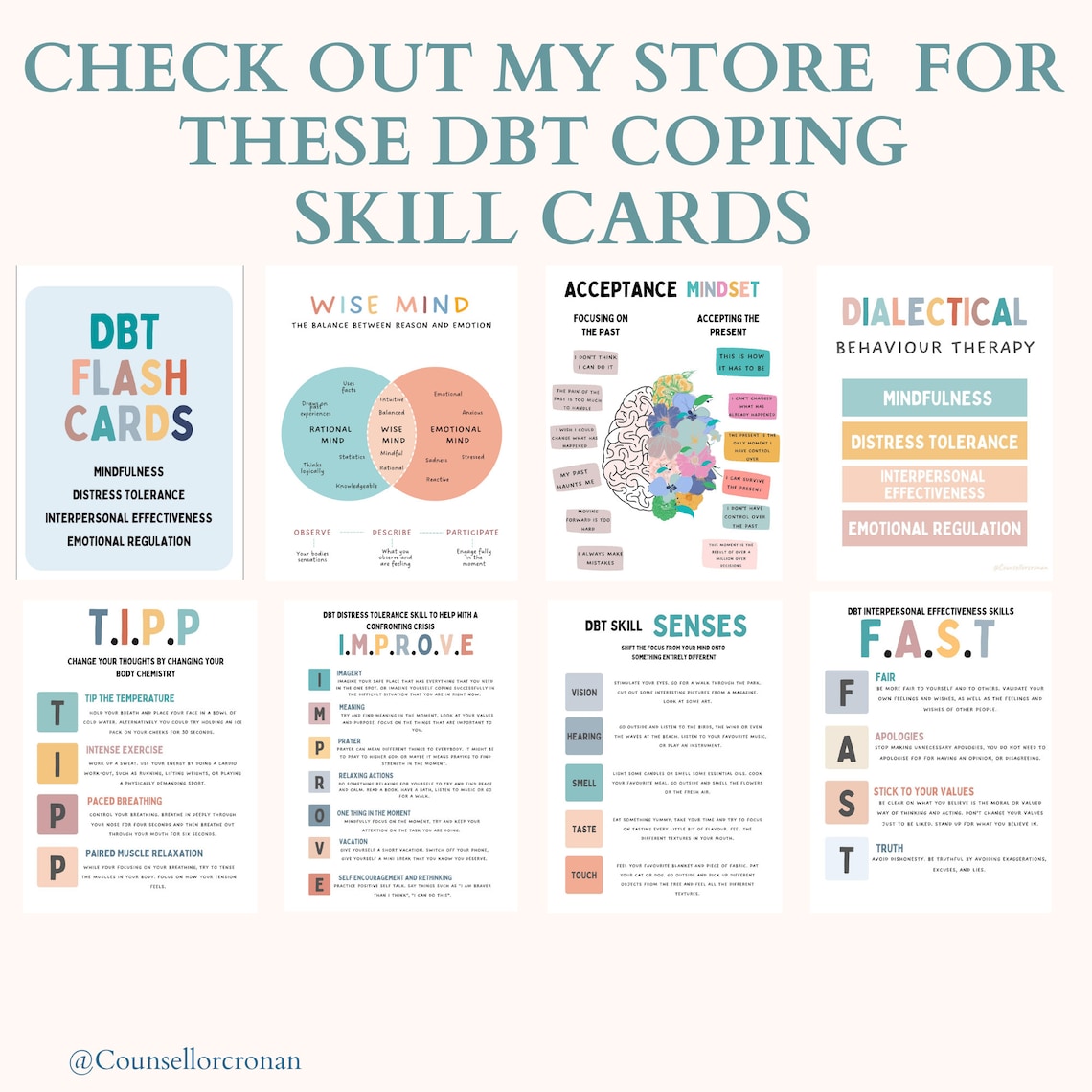 Stop Grounding Technique Coping Skills Coping Strategies Etsy