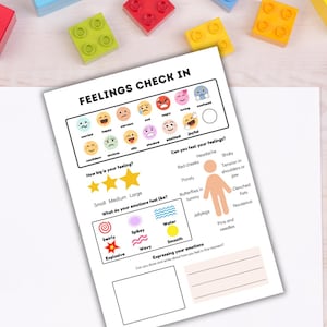 Kids feelings check in worksheets. Feelings poster, emotional self regulation, mindset, parenting tools, parenting tips, calming sel, child image 6