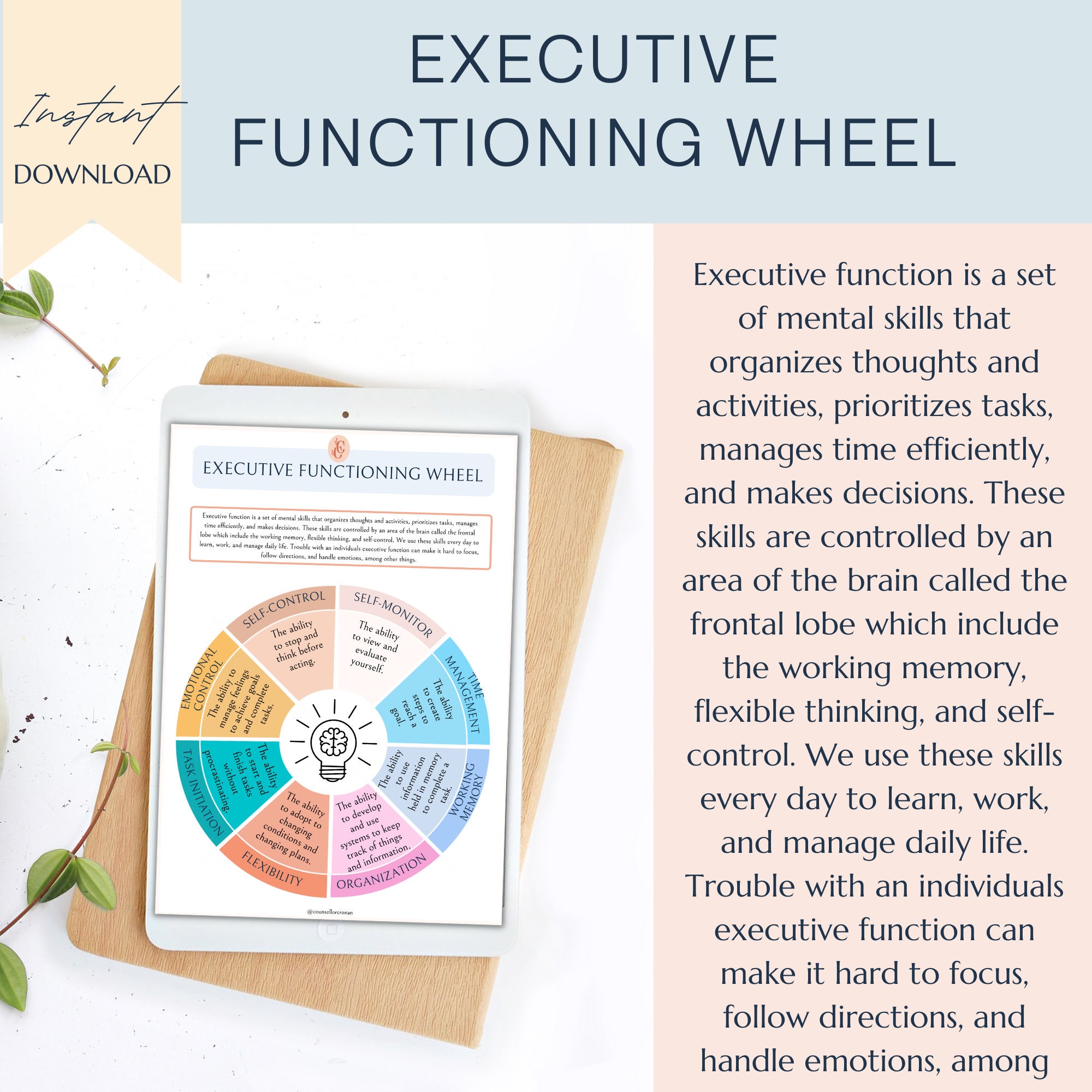 Executive Functioning Wheel and Strategies ADHD Autism Etsy Canada
