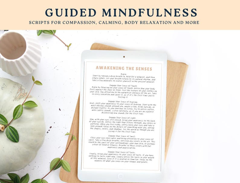 Guided Mindfulness Cards, Scripted Meditation Handouts, Therapy Office ...