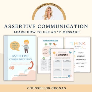 Werkbladen assertieve communicatie, sociale vaardigheden, communicatiestijlen, communicatieboek, sociaal-emotioneel leren, werkbladen therapie