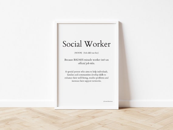 Social worker gift, social worker poster, social worker definition, social worker art, social worker quote, therapy office decor, social wor