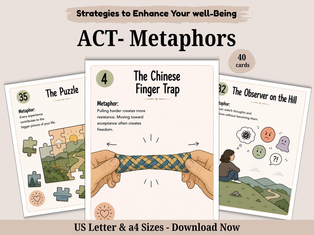 ACT Metaphor Therapy Cards, Psychological Flexibility Tool - Etsy Australia