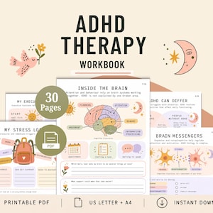 Mein Arbeitsbuch für exekutive Funktionen bei ADHS – 30 Seiten mit Infografiken zum Verständnis der Gehirnfunktionen. Selbstverbesserung. ADHS-Planer