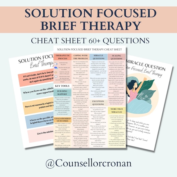 Solution Focused Brief Therapy Cheat Sheet SFBT Therapist Etsy Australia