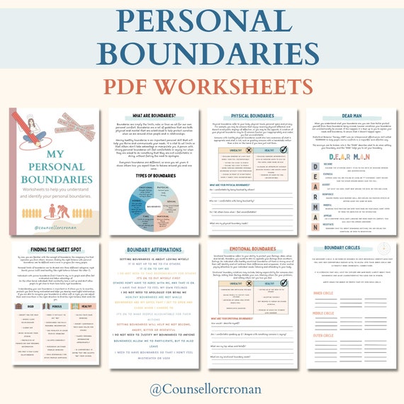 Boundaries Workbook DBT Bundle Boundaries Worksheets - Etsy