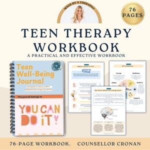 Teen Mental Health Workbook, social emotional learning,  Anxiety Worksheet, teen therapy, Adolescent, self help, BPD, DBT, CBT, Coping skill