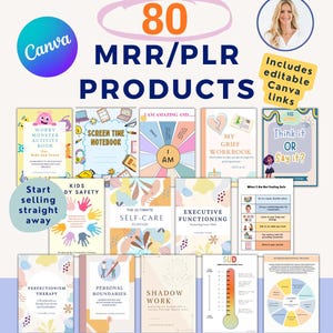 80 MRR/PLR Therapy Resources. Sell as Your Own. Therapy Workbooks and Cards. Editable Links provided.