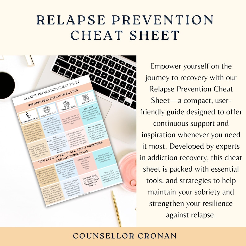 Relapse Prevention Cheat Sheet, Sobriety, Addiction, Substance Abuse ...