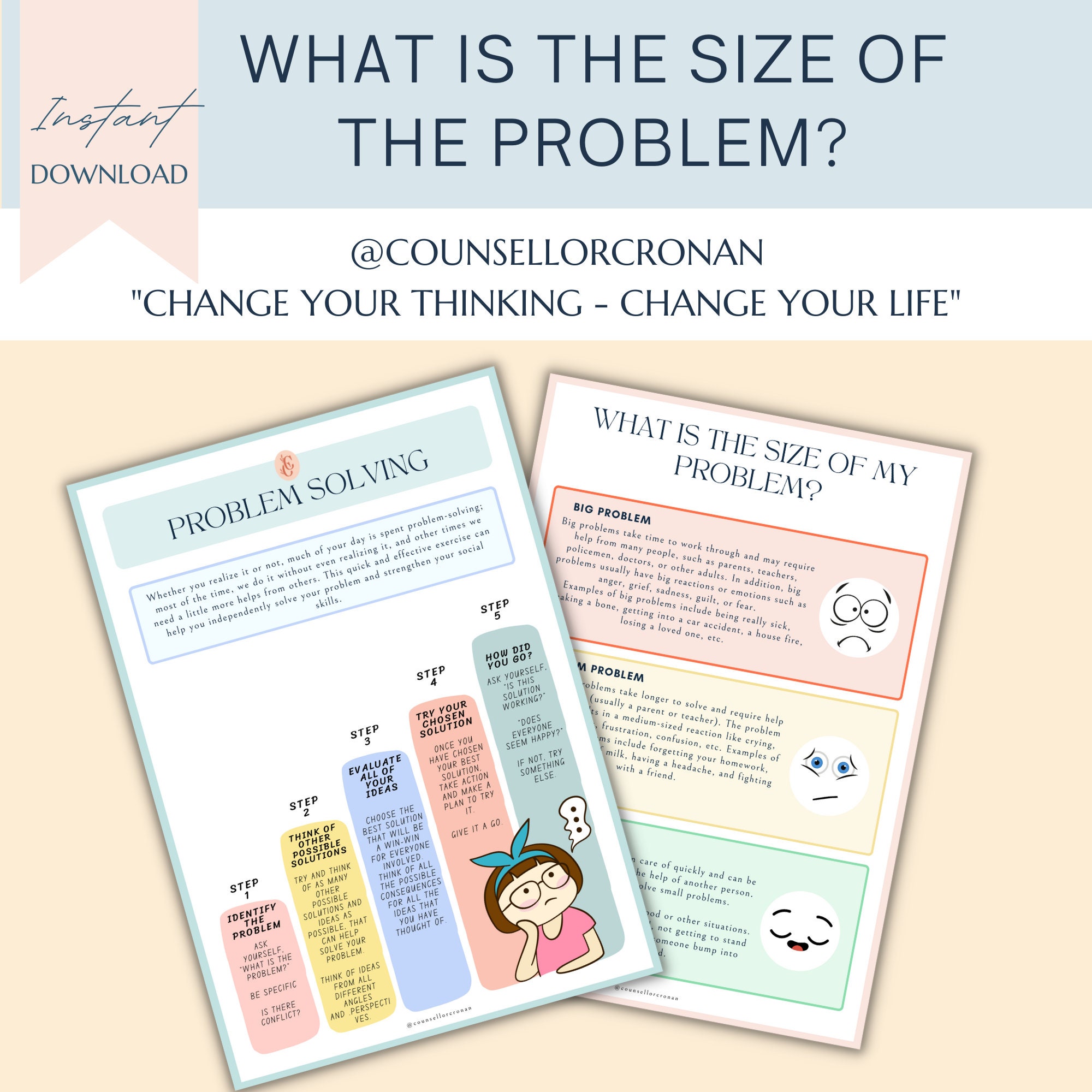 the-size-of-the-problem-worksheets-kids-therapy-executive-etsy-australia