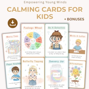 Self Regulation Coping Skill Cards for Kids - Calming Strategy and Wellness. Children Feeling and Emotions. ADHD Support. Printable PDF