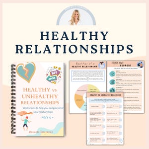 Ebook sulle relazioni sane e malsane, quaderno di lavoro, salute degli adolescenti, ansia, depressione, rottura, ciclo di abusi, manipolazione, terapia di gruppo