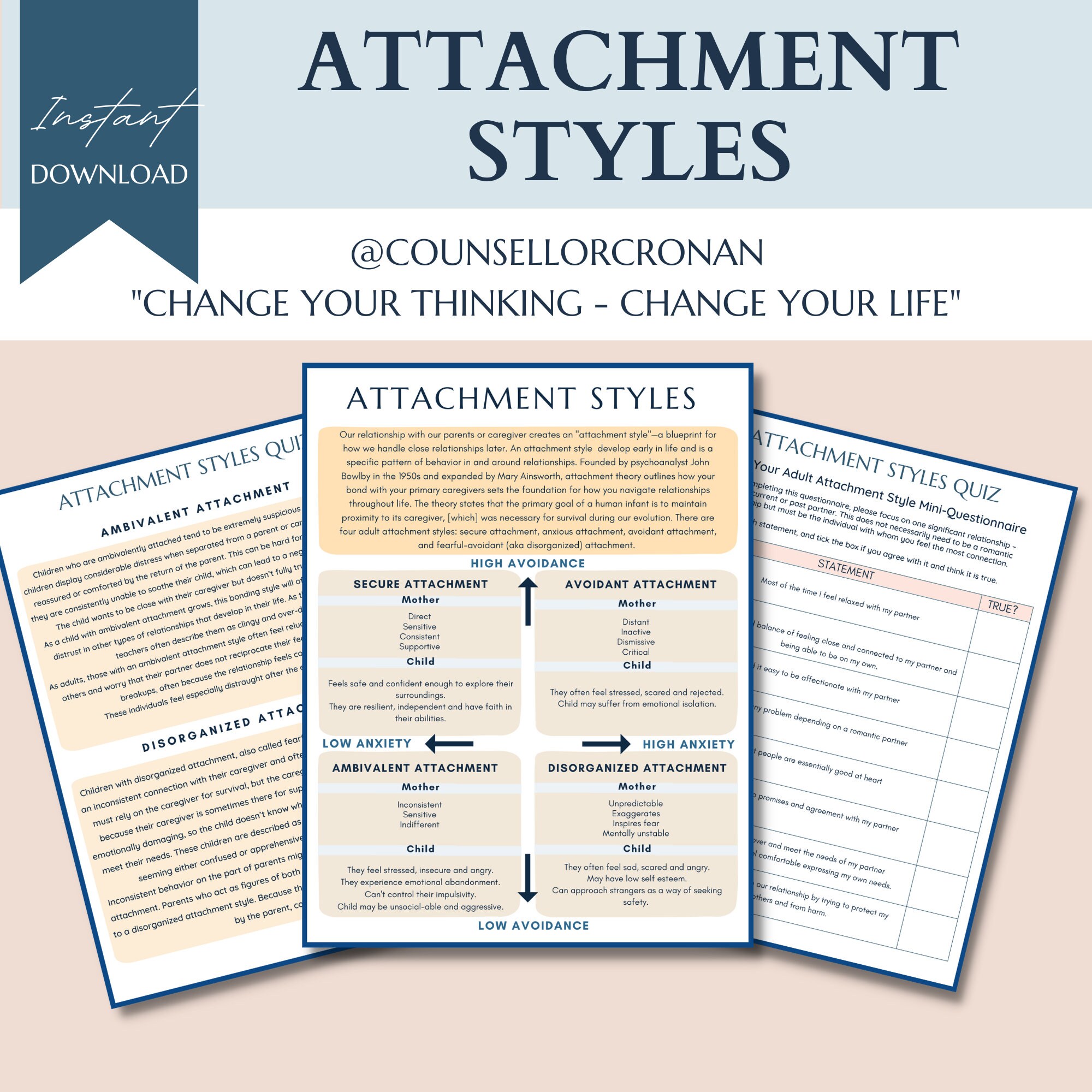 Attachment Styles Quiz Adult Attachment Styles Attachment Etsy