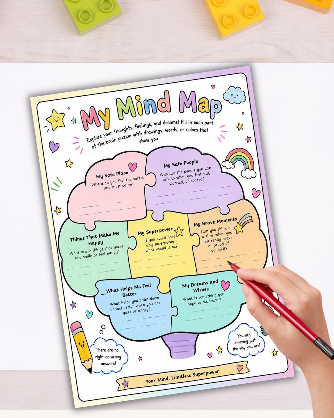 Brain Map Worksheet for Kids. Mind Mapping for Therapy. Therapist ...
