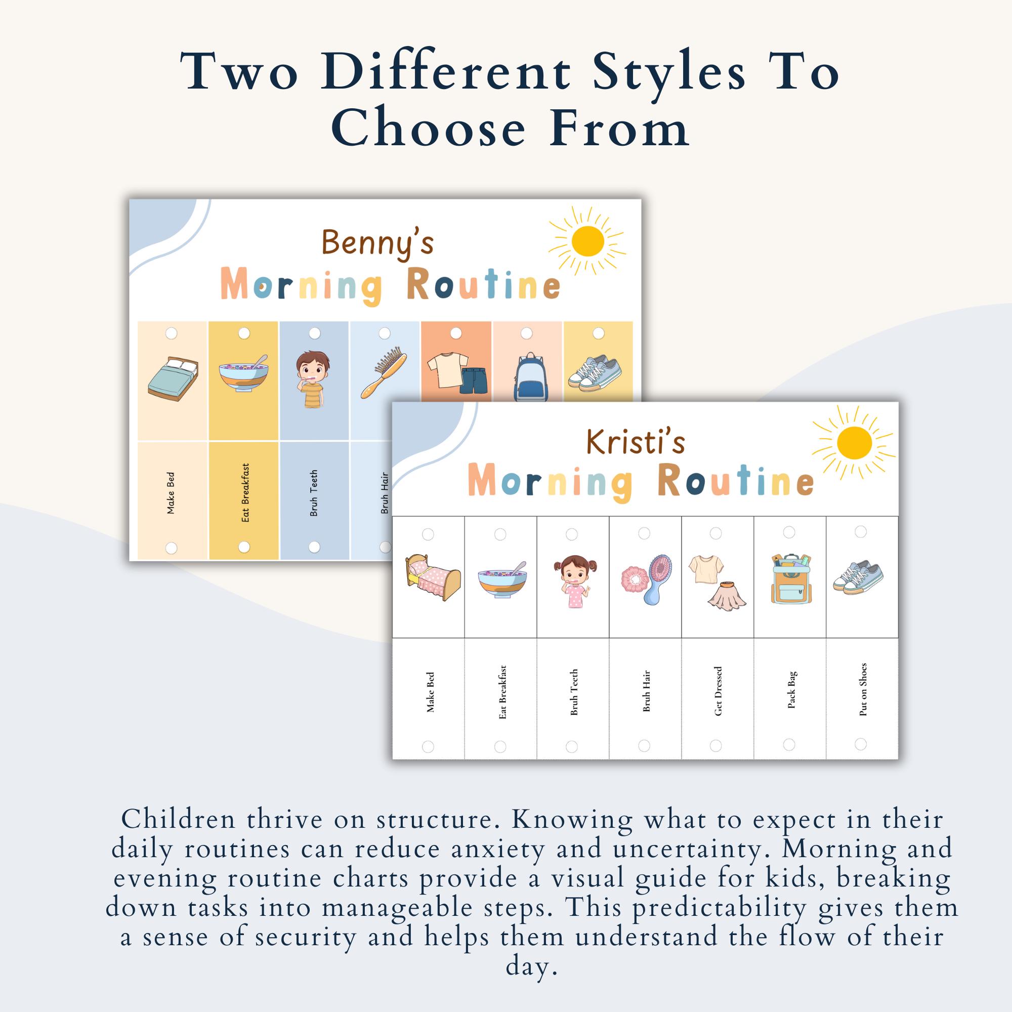 Chart Routine With Done Editable Routine Flip Chart, ADHD Success Chart, to Do List, Morning ...