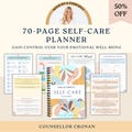 Self care journal, self care workbook, self love, burnout, stress management, manifestation, wellness journal, nutrition planner, therapy product logo