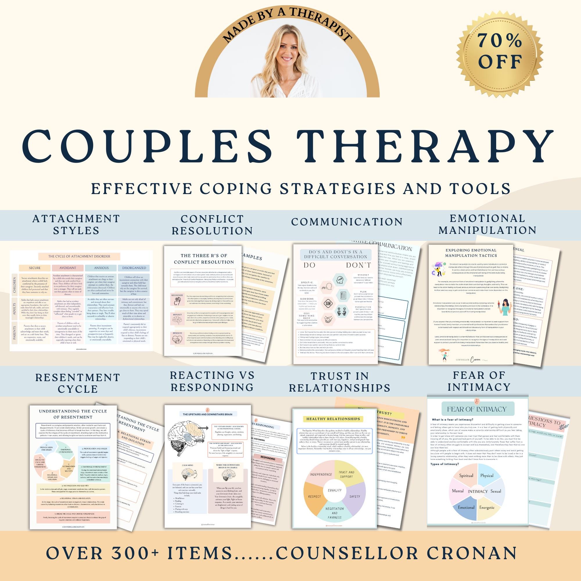 Couples Therapy Bundle 70% Off. Couples Counseling, Communication resources and tools. Self-regulation. Relationships. Marriage Counseling