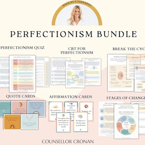 De ultieme perfectionismebundel. Streef naar een gezond evenwicht. Therapiewerkboek. Perfectionismemanagement. Gevoelstools. CBT-boek.