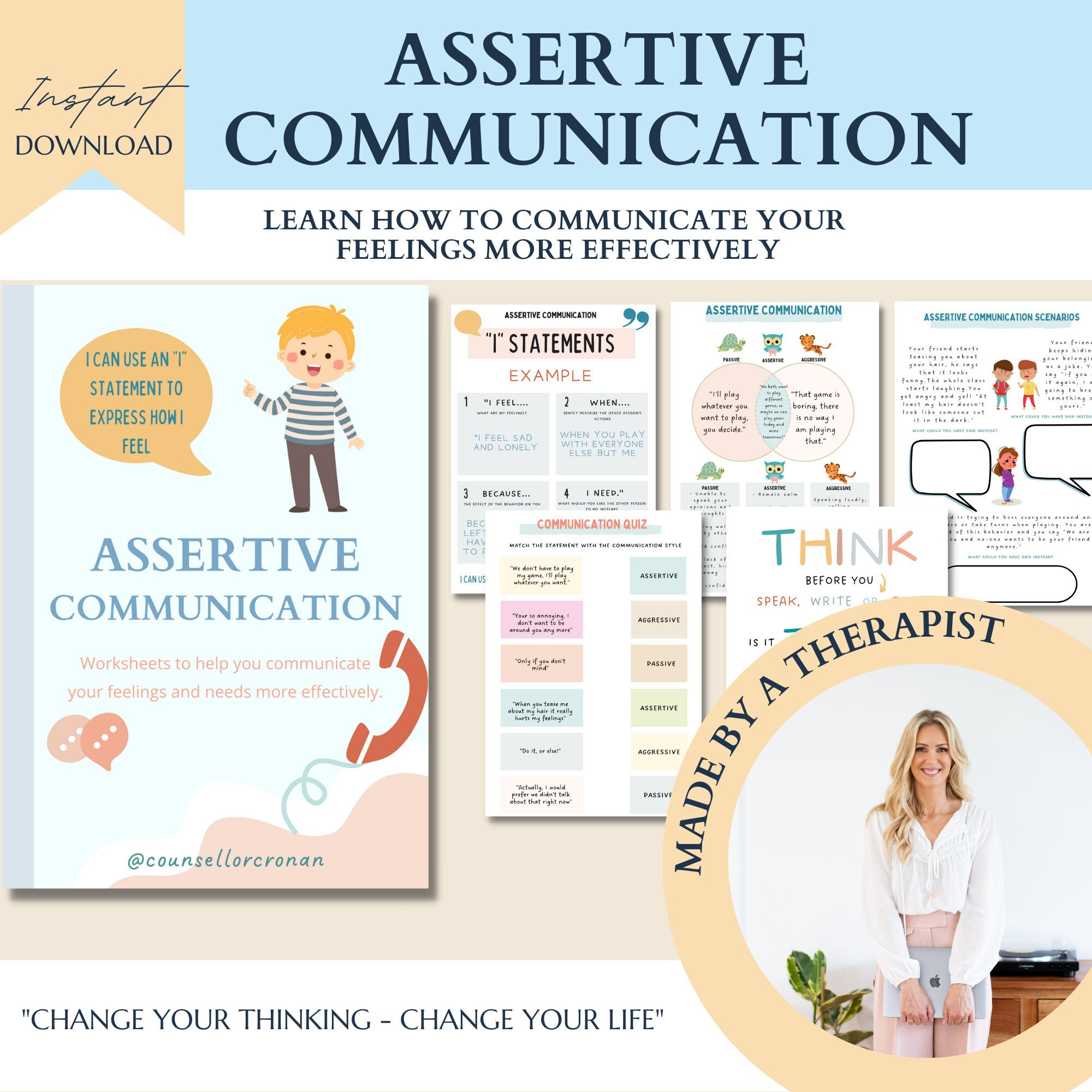 Assertive Communication Worksheets Social Skills Etsy Australia