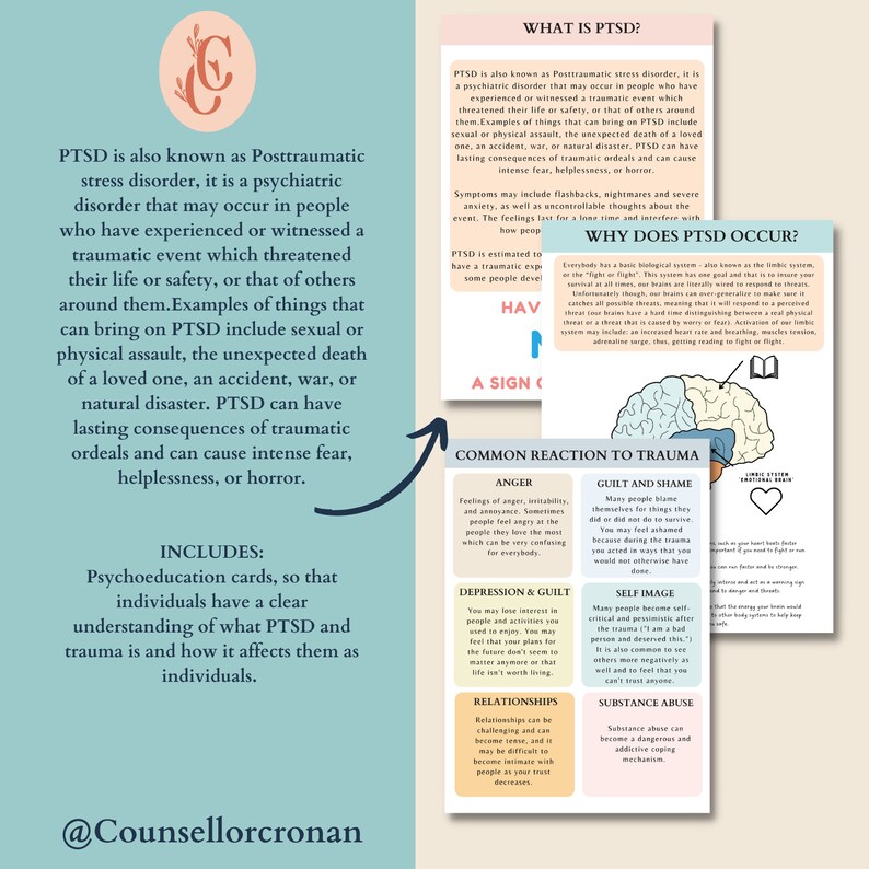 Trauma Therapy Cards PTSD Coping Skills Panic Attacks Etsy Australia