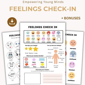 Kids feelings check in worksheets. Feelings poster, emotional self regulation, mindset, parenting tools, parenting tips, calming sel, child image 2