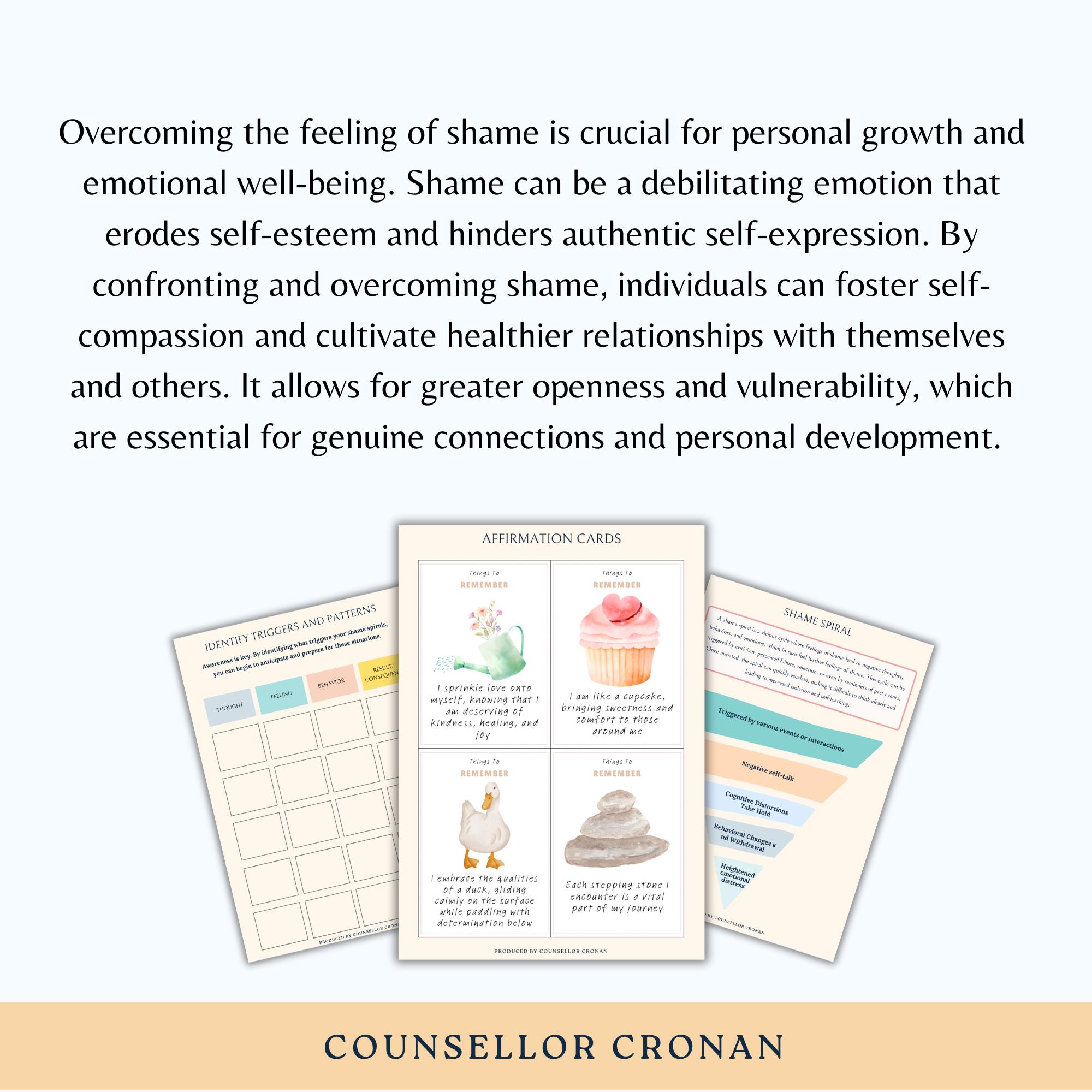 Shame and Guilt Therapy. Self-worth Workbook. Self-esteem, Self ...