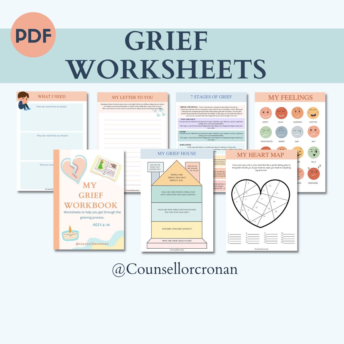 Grief Workbook Grief Journey Journal Therapy Office Decor Etsy