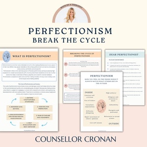 Break the cycle of perfectionism. Therapy worksheets. Therapist resource. Psychology tools. Self-growth. Self-worth. Mental health book