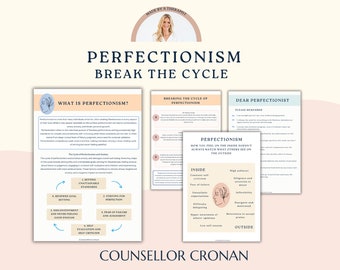 Break the cycle of perfectionism. Therapy worksheets. Therapist resource. Psychology tools. Self-growth. Self-worth. Mental health book