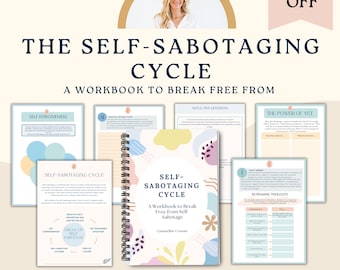 Self sabotage quiz, therapy worksheets, self love journal, self sabotaging, therapy games, therapist office, school counseling resources,CBT