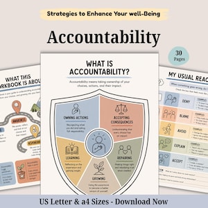Accountability Therapy Workbook. Life skills Journal. Social Skills Planner. ADHD Therapist.
