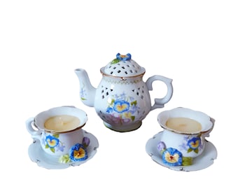 AVON Luminous Treasures Teapot And Teacup Candle Set