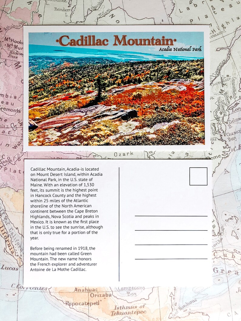 Cadillac Mountain-acadia National Park Postcard - Etsy