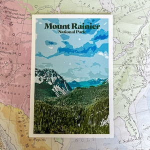 Carte postale du parc national du Mont Rainier