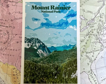 Carte postale du parc national du Mont Rainier